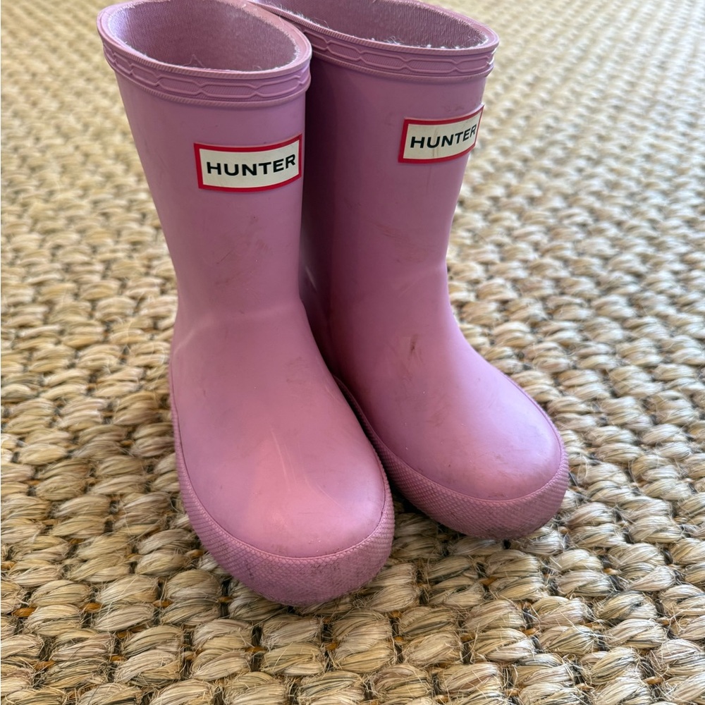 Kids Pink Waterproof Hunter Rain boots
